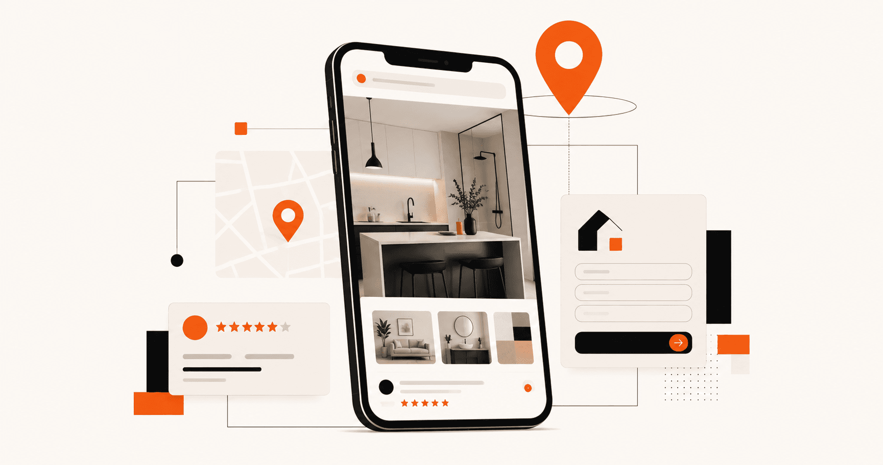 Empresa de reformas apareciendo en los resultados locales de Google y en el mapa